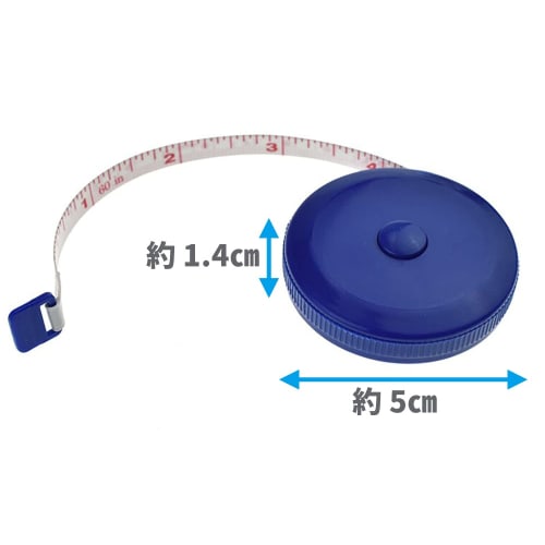 Audiophile Diet Tape Measure, Soft Type, 1.5m, Centimeter and Inch Indications, Retractable, Push Button, Blue and Green, 2-Piece Set
