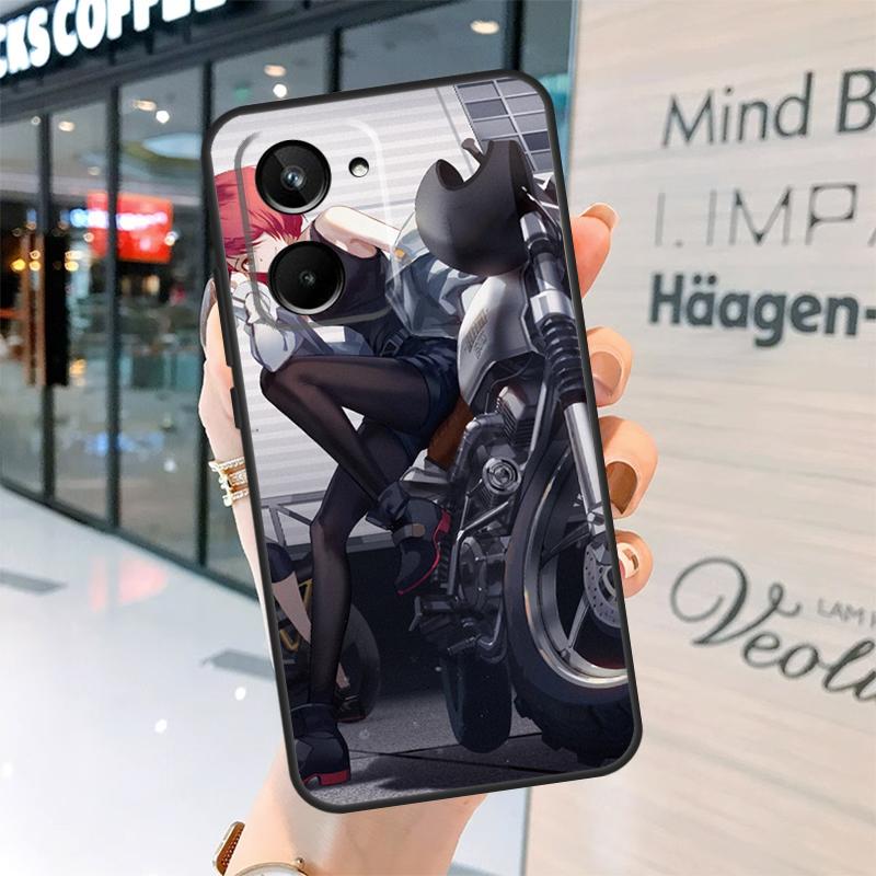Motorcycle girl Anime Case For Realme 15 14 13 12 11 Pro Plus GT6 GT7 Pro C55 C51 C35 C53 C61 C65 C67 C63 C71 C75