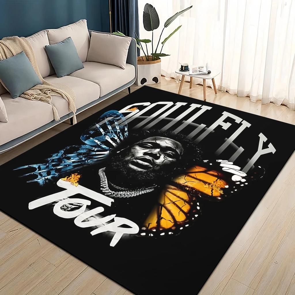 HOT Rod Wave 3D Print Rapper Star Rug Carpet for Living Room Bedroom Home Decor,kids Play Non-slip for Sofa Doormat