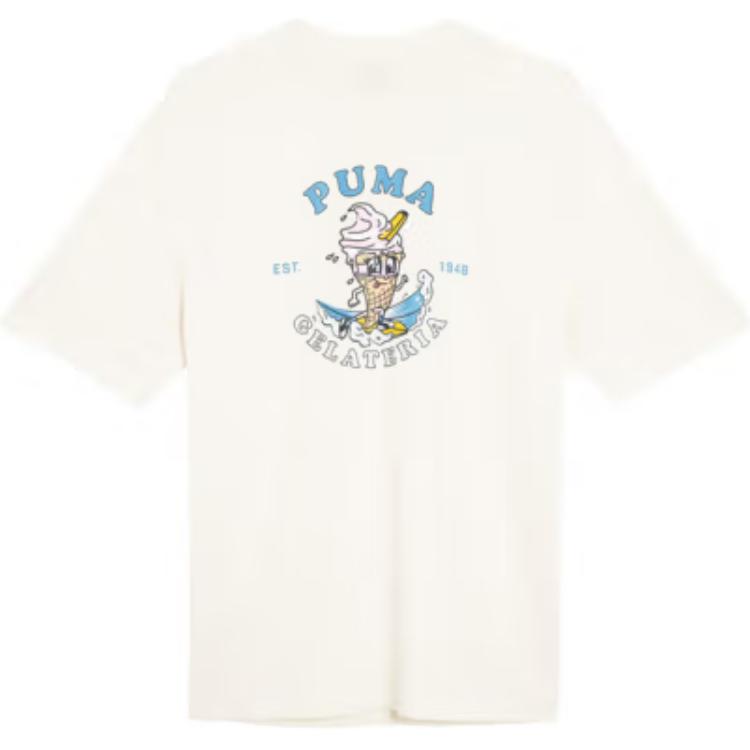 Puma Soft Breathable Comfortable Casual Short Sleeve Dopamine T-Shirt Unisex T-Shirts White 630112-65