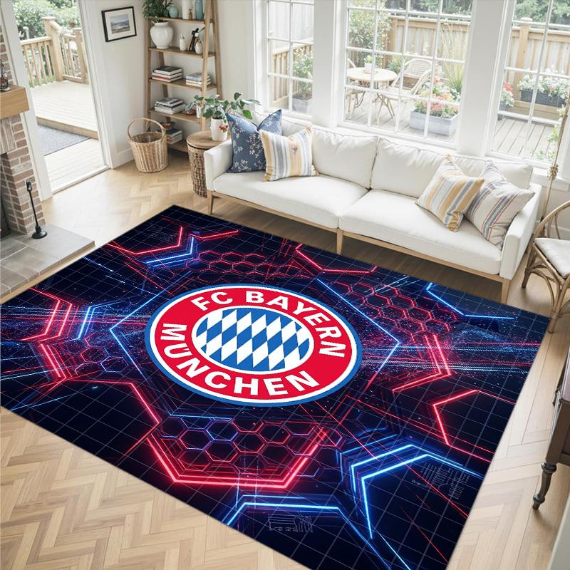 Bayern Munich Design Crystal Velvet Carpet Cozy Non?Slip Printed Rug For Bedroom Living Room Entrance