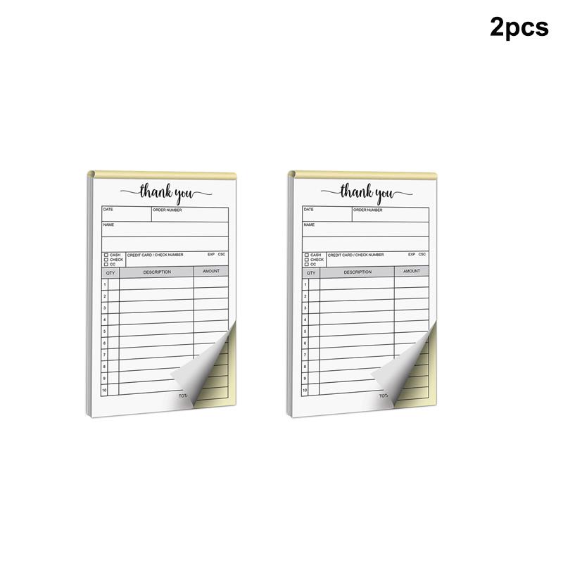 1/2/3Pcs SMB Use Order Form 2-Part Carbonless Receipt Book Duplicate Sales Order Invoice Pad For Small Business