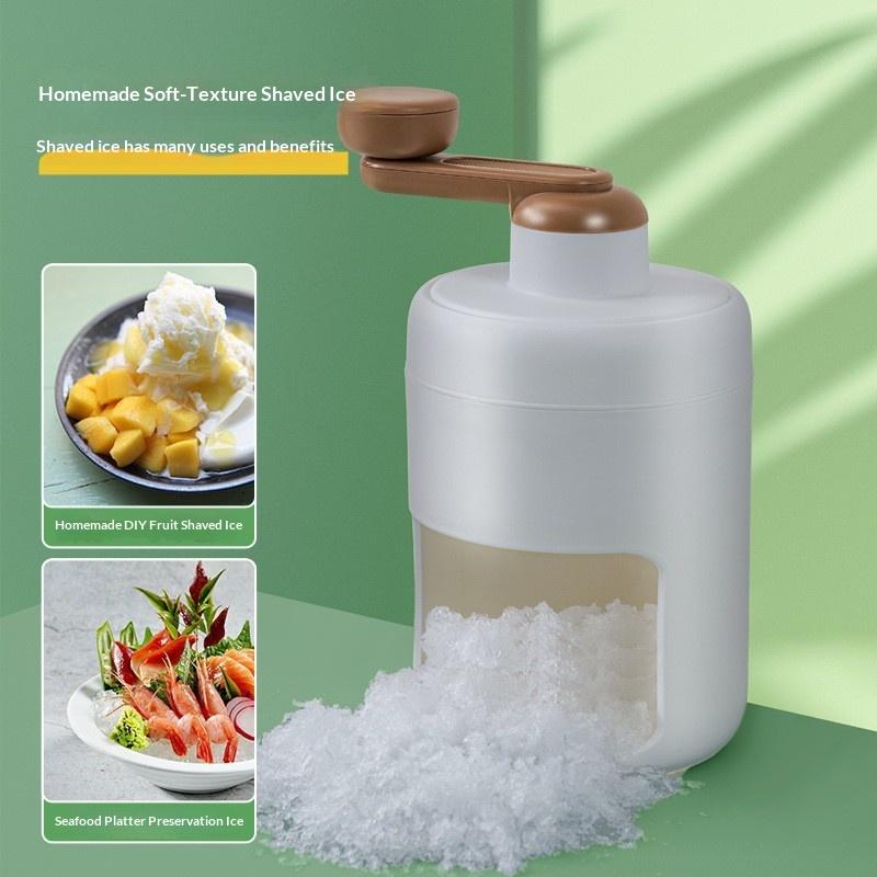 Manual Ice Shaver Crusher Hand Crank Snow Cone Maker Portable Shaved Ice Machine Adjustable Blade for Home Outdoor Family Gatherings