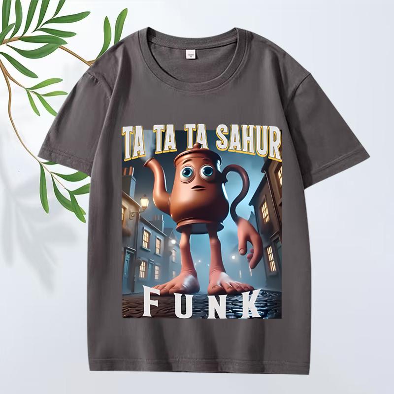 Ta Ta Ta Sahur Funk  Italian Brainrot Characters Funny Meme T Shirt men women 100% Cotton short sleeve Summer print Unisextops