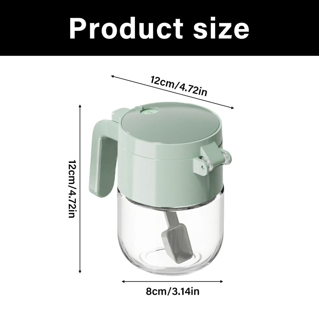 Salt Dispenser With Duals Function Glass Container For Controlled Seasoning And Spices Storage Kitchen Essential