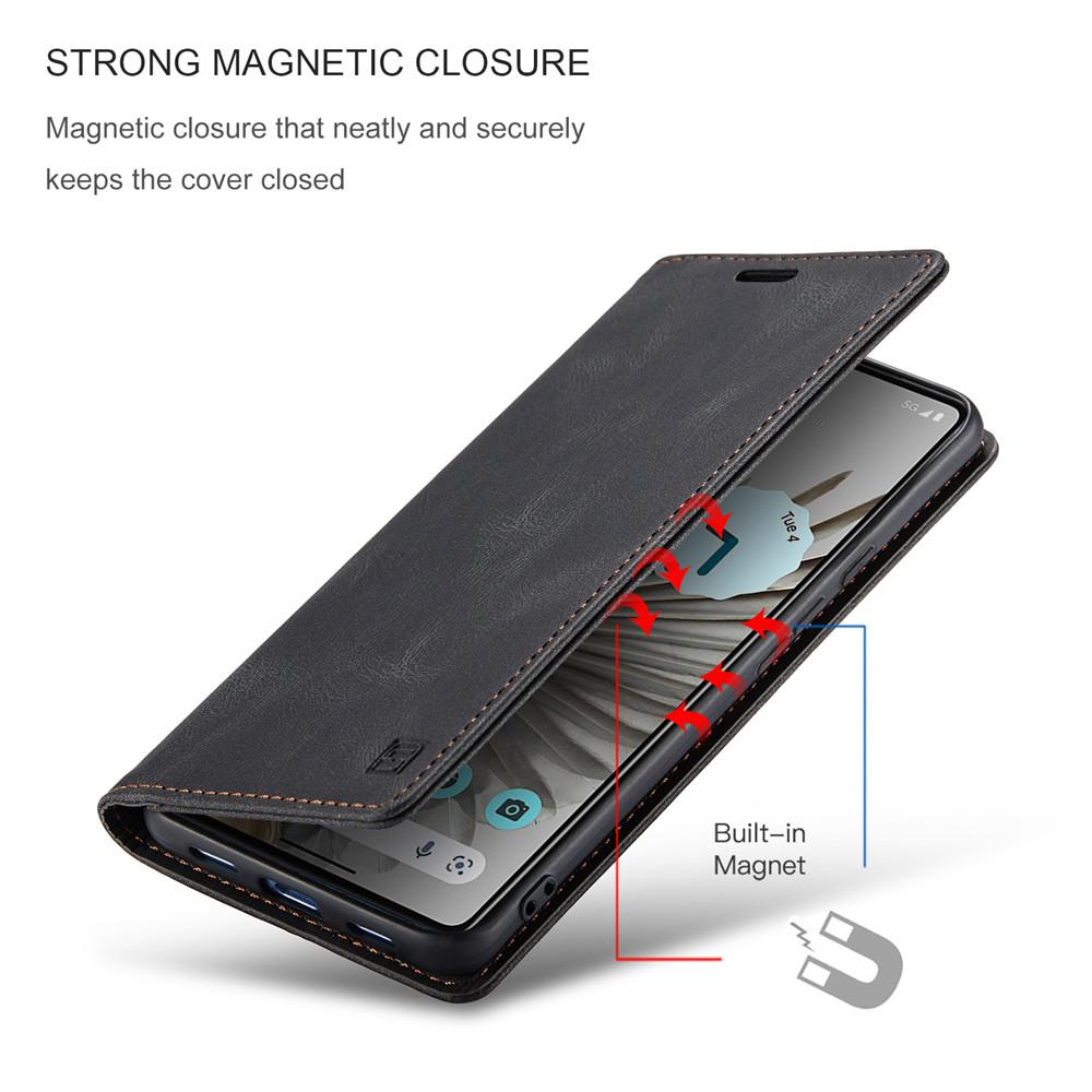 Luxury Genuine Leather Magnetic Wallet Flip Case for Google Pixel 7 6 Pro Card Slot Stand Shockproof Foldable Holder Full Protection Cover
