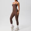 European & American Tight-Fit Brushed Yoga Vest Two-Piece Set for Women: Sports, Casual, Outdoor Running & Fitness
