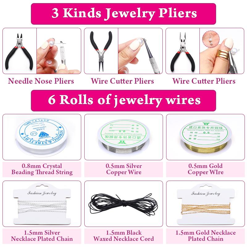 Jewelry Making Supplies Set Head Pins Lobster Clasps Chains Jump Rings Earrings Clasps Hooks for DIY Jewelry Making Accessories