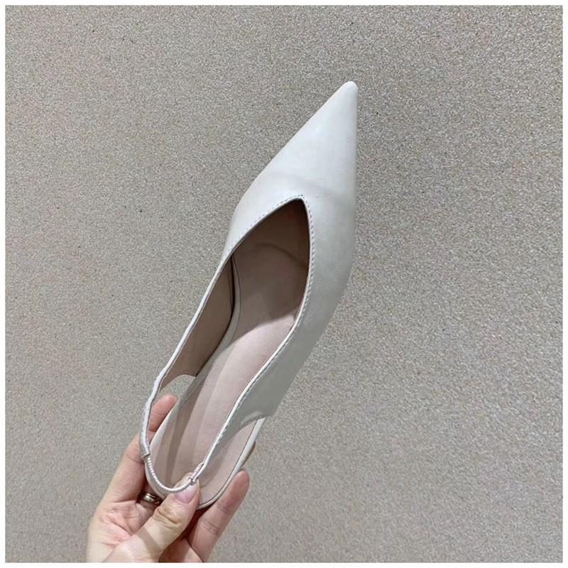 Fashion SUOJIALUN Fashion Brand Sandals Mules Women Shallow Mouth Pointed Toe Shoes Low Heel Slip On Slides Slipper Shoes