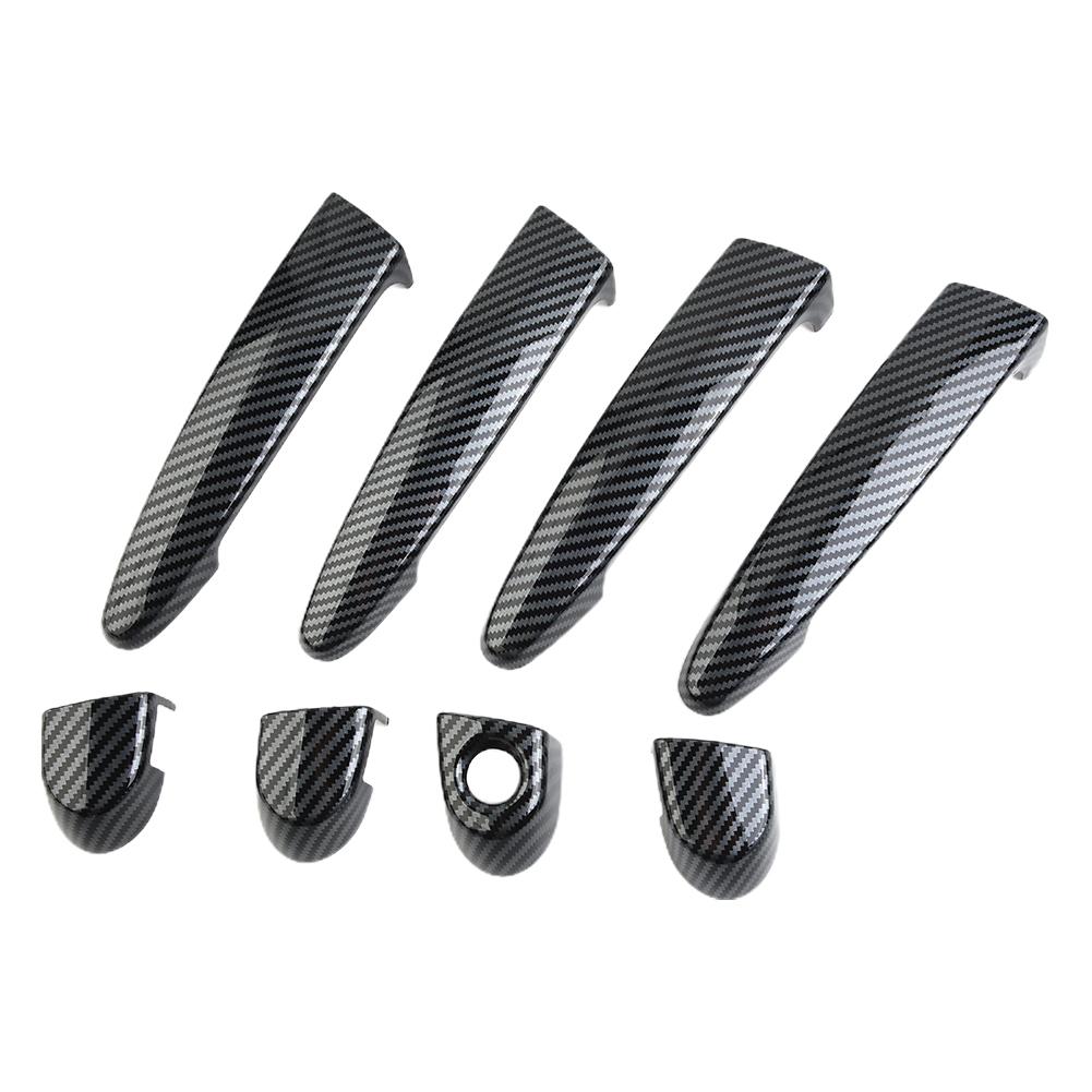 4pcs Carbon Chrome Car Door Handle Cover Trim Sticker Styling Auto Accessories For BMW E87 E90 E91 E92 E93 F30 X1 X2 X3 X4 X6
