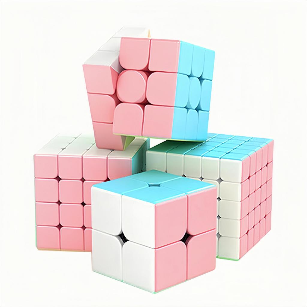 Tag Macaron Magic Smooth Educational Magic Educational Kill Brain Gift for Upper Elementary School Grades SET 2x2 3x3 4x4 [Red Disposal] Cube, Cube,