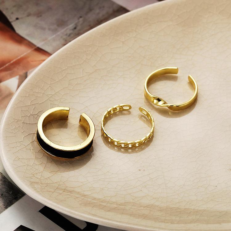 European Hip Hop Style Wide Band Open Ring – Chain Joint Tail Ring for Index Finger