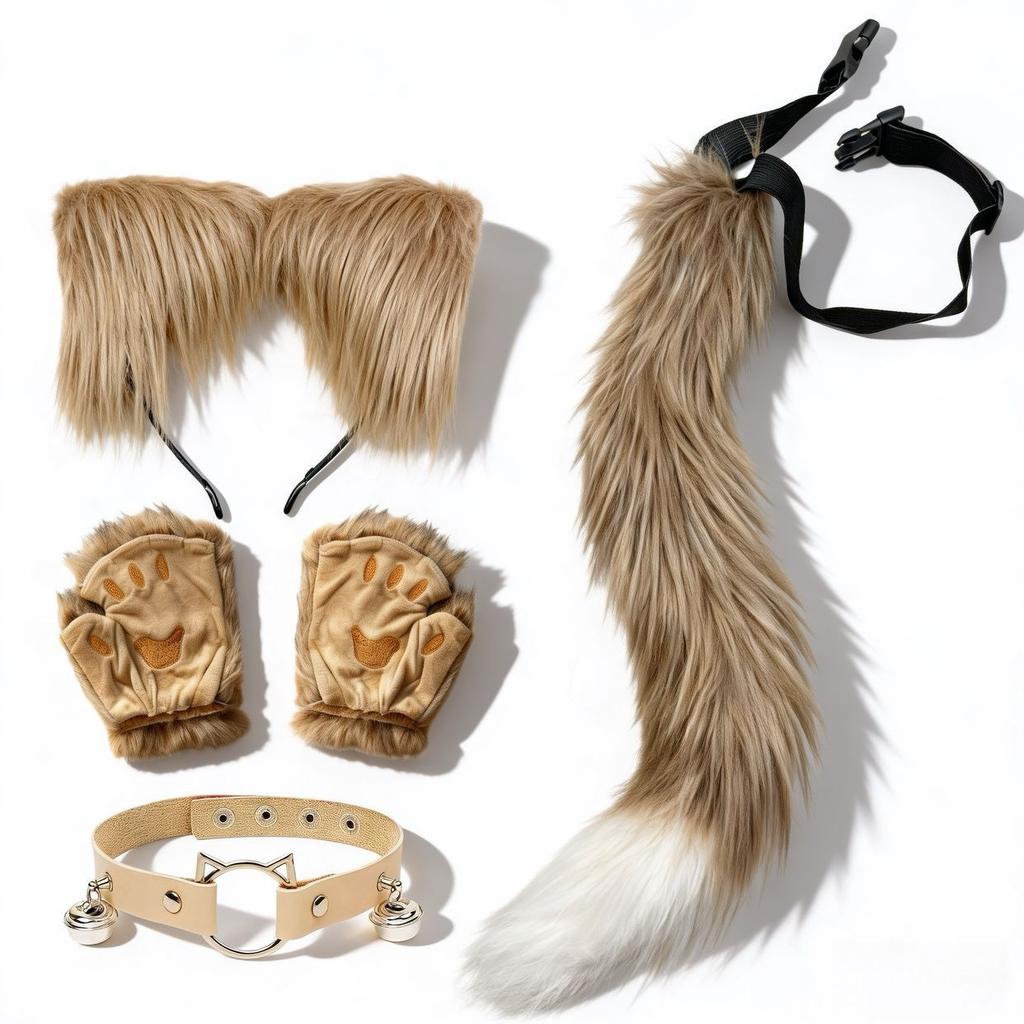 New Halloween-style fox mask for masquerade balls, featuring a half-face fox demon cat mask and a fox tail accessory