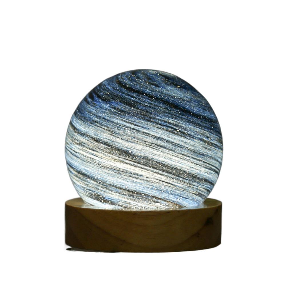 Luminous Glass Sphere 80MM LED Night Light USB Plug In Mini Planet Table Lamp Crystal Ball Girls