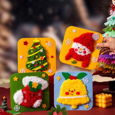 DIY Weihnachtsstickerei-Set für Anfänger Niedliche Weihnachtsmann/Strumpf/Lebkuchen Nähprojekte Weihnachts-Nadelspitzen-Set für Kinder Erwachsene