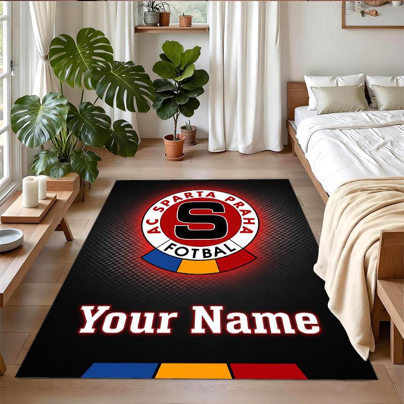 Crystal Velvet Rug Custom Name Text, Soft Non Slip Floor Mat Home DecorSparta Prague