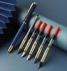 Ranvi Gold Trim Classic Metal Fountain Gift Pen with Fine 9 Pieces Pen, Converter, Nib,