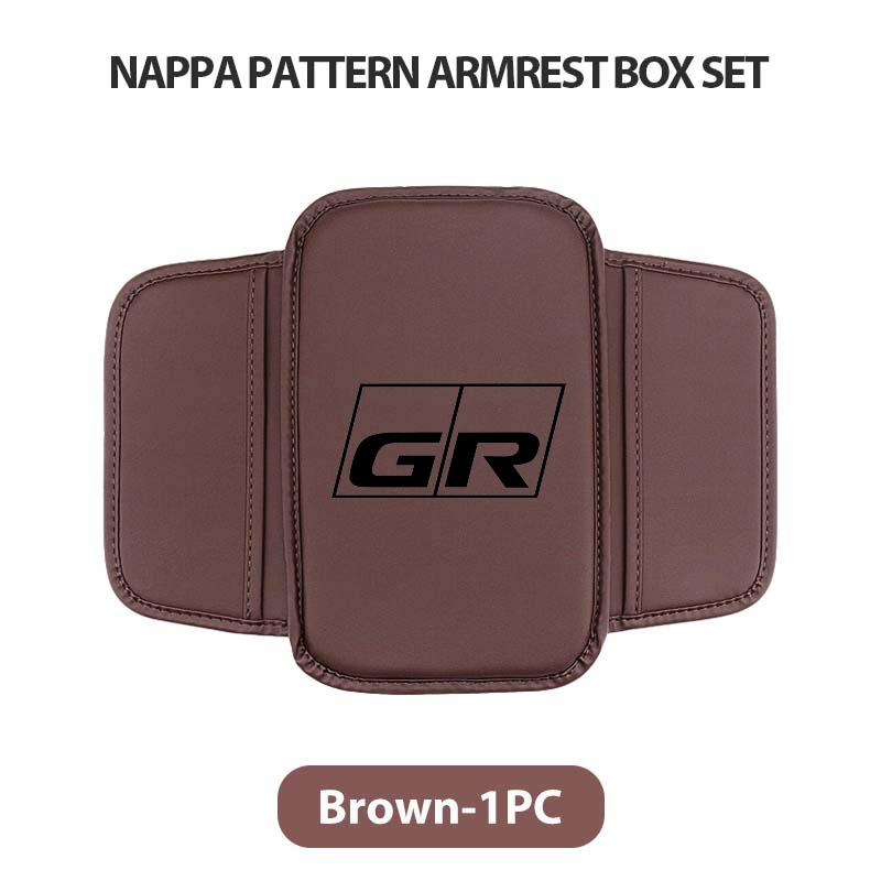For Toyota Leather Car Armrest Box Cushion Side Storage Pocket Protector Cover GR Sport Crown RAV4 Yaris Land Cruiser Corolla