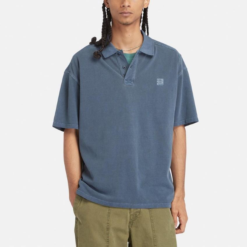 Timberland Casual Breathable Slim Fit Short Sleeve Polo Shirt Men tops Deep-Sapphire-Blue A42D5-433