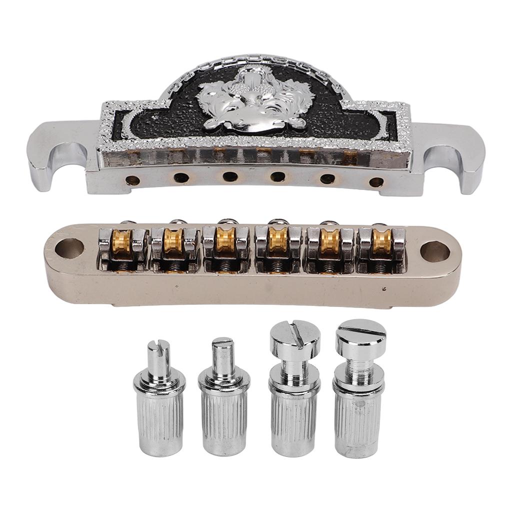 Guitar Roller Saddle Bridge Metal Tiger Silver Decorative Electric Guitar Bridge Replacement