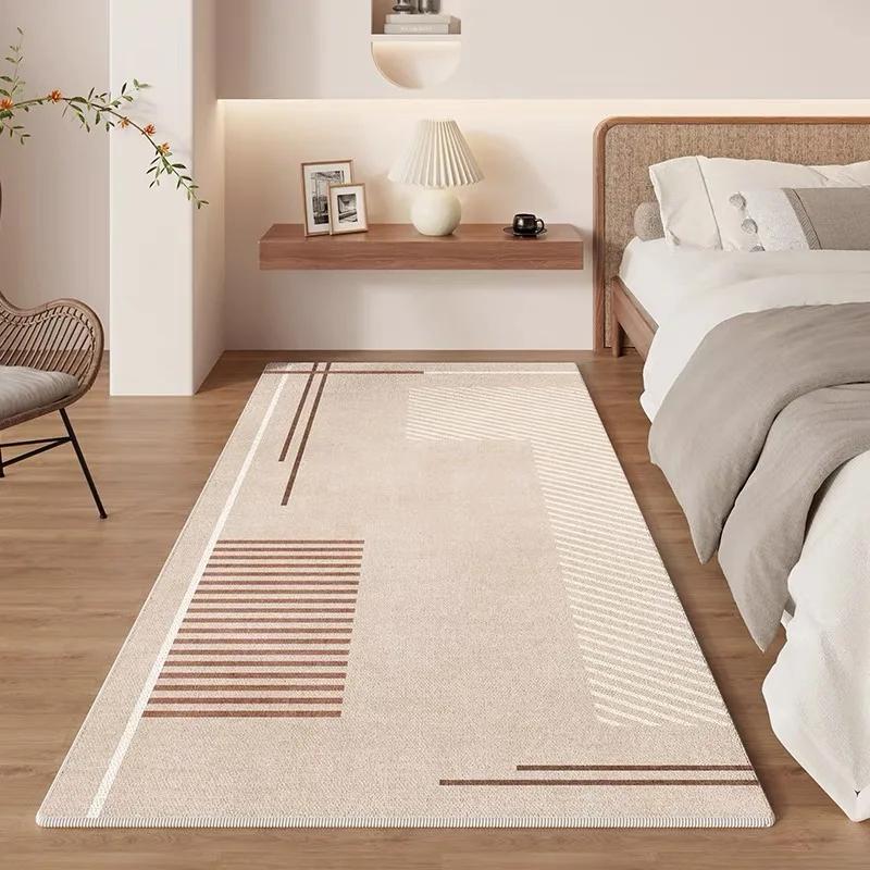 Classical Minimalist Style Loop Pile Carpet Living Room Bedroom Bedside Warm Floor Mat Anti-slip Washable and Quick