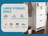3 Drawer Blister Shoe Rack Cabinet, Wooden Shoe Cabinet with Pull-Out Shelf on Top, 2 Levels, White