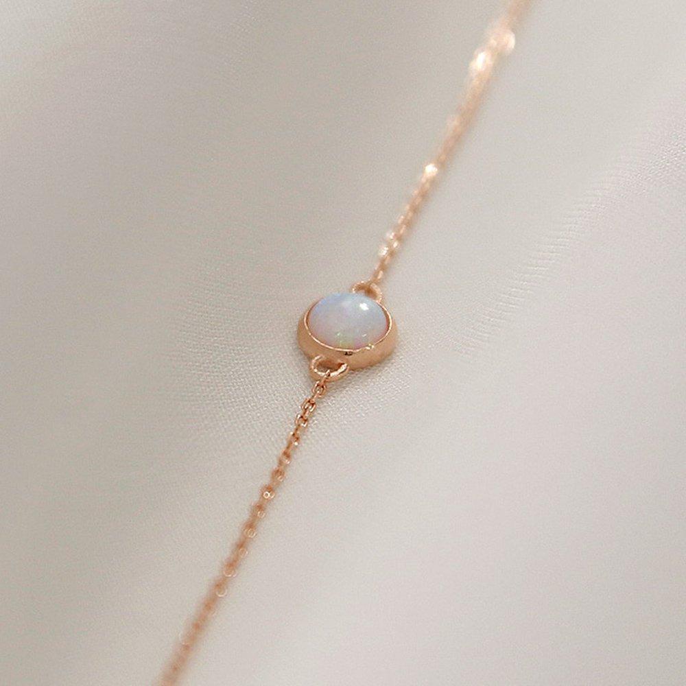 J.Lauren 05B0851 Opal Gemstone Rose Gold Silver Bracelet