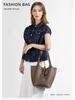Extra Large Genuine Leather Single Shoulder Market Basket Bag - Top Layer Cowhide Exquisite Women's Handheld Bucket Bag