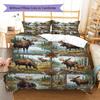 Retro Oil Painting Animals Pattern Bedding,Quilt Set Quilt Cover Pillowcase Home Birthday Gift (1 * duvet cover + 2 * pillowcase, without core)