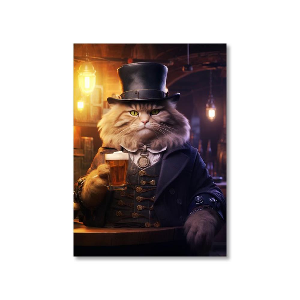 Tierkostüm Gentleman Trinkender Gorilla Löwe Hase Bier Bilder Lustige Bar Wandkunst Leinwandbild Heimdekoration