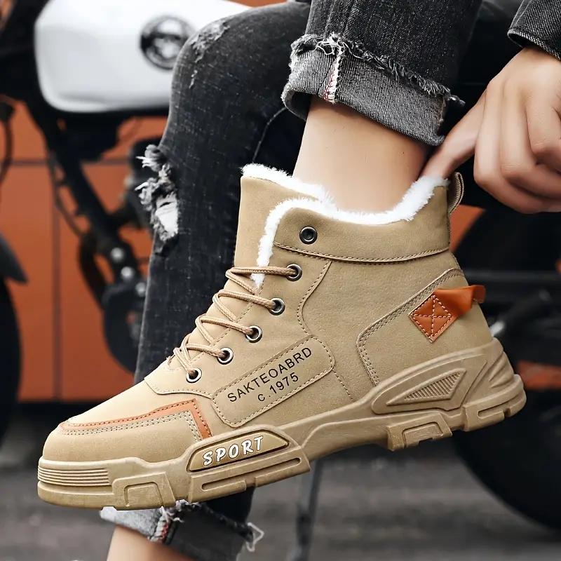 

Мужские кожаные зимние ботинки, повседневные уличные ботинки для мужчин, ботильоны, зимняя теплая уличная обувь 42 дубильная кора