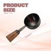 Uxcell Coffee Measuring Spoon, 1.4" X 0.8" 30ml Stainless Steel Coffee Scoop with Wooden Handle for Ground Coffee or Tea, Black
