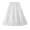 School Stylish Girls Princess Tiered Skirt Summer Long Lace Dress Elegant White Party Skirt for Little Girls (Toddler To Kids)