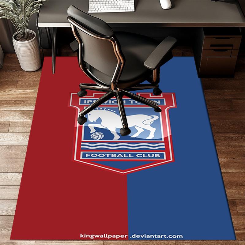 Town Football Club Crest Printed Office Carpet Chair Cushion Entryway Rug, Rugs for Living Room, Bedroom Christmas gifts