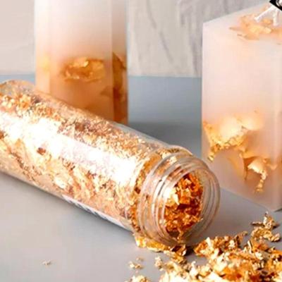 Φύλλα χρυσού για κερί, 1 μπουκάλι, καλούπι σιλικόνης για σαπούνι αρωματοθεραπείας, για κεριά, διακόσμηση