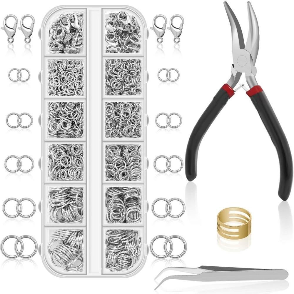 Open Jump Rings Jewelry Findings Set Chain Closure Repair Tools Kit Pliers  Necklaces