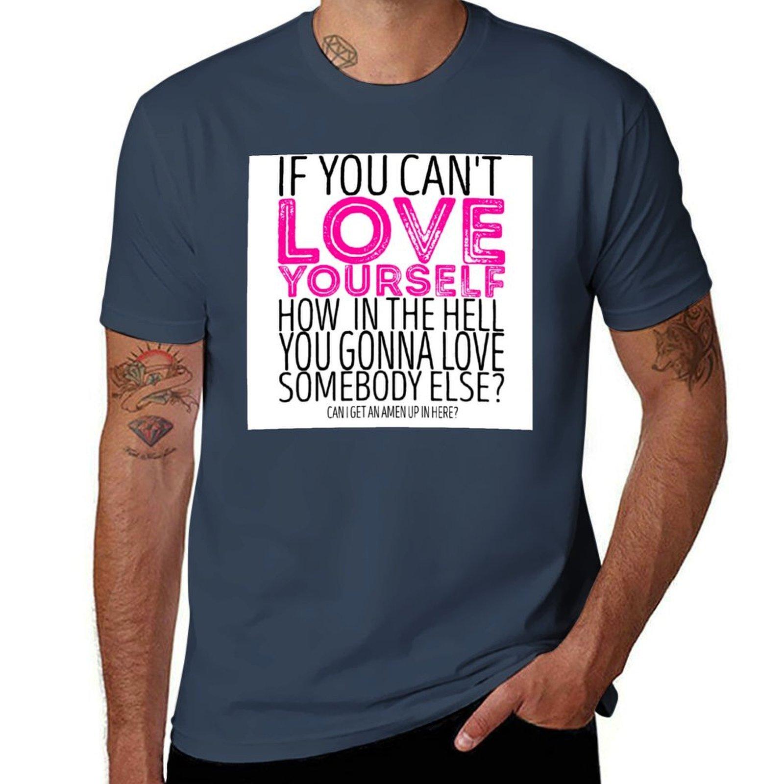 Rupauls Drag Race If You Cant Love Yourself Quote Tshirt Casual Minimalist Short Sleeve Top S