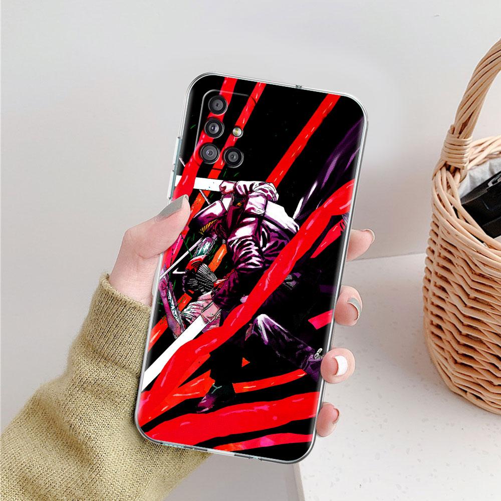 Clear Soft Case For Samsung Galaxy A51 A12 A21s A71 A31 A52 A32 A02s A22 A11 A72 A41 Shockproo Phone Cover Chainsaw Man Fundas