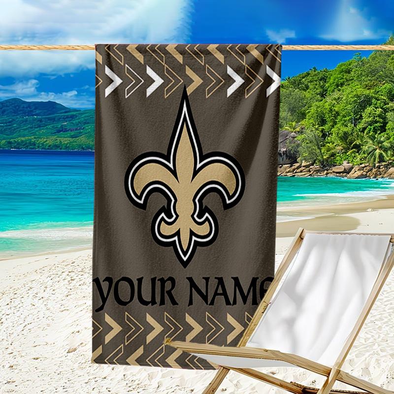 Custom Name Beach Towel Believe Saint Beach Towel, Soft Microfiber, Gift for Her/Him, Birthday, for Pool, Beach, Travel, Fan gifts