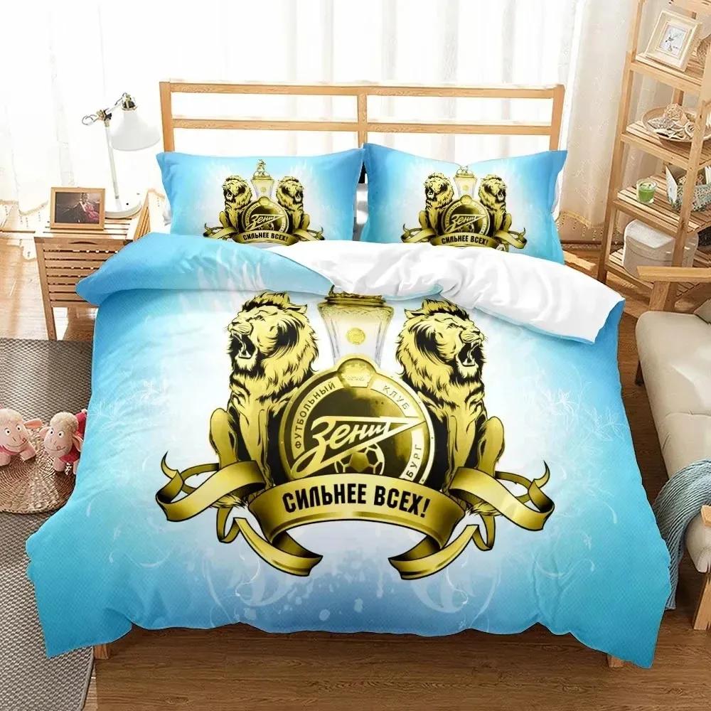 Football FC Zenit Saint Petersburg Bedding Set Boys Girls Twin Queen Size Duvet Cover Pillowcase Bed Kids Adult Home Textiles