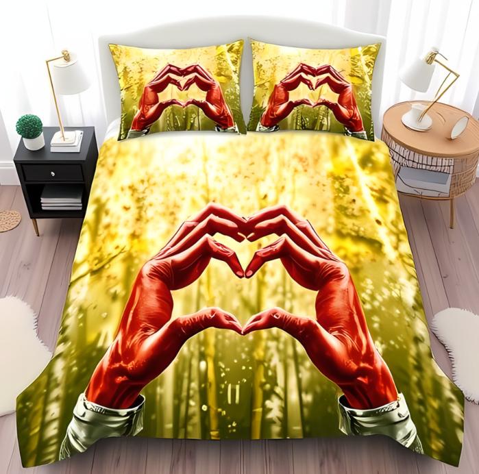 Hand Duvet Cover Sets for Teens Adults Queen King Size Lightweight Down Quilt Cover Set Abstract Art Bedroom Decor No Comforter