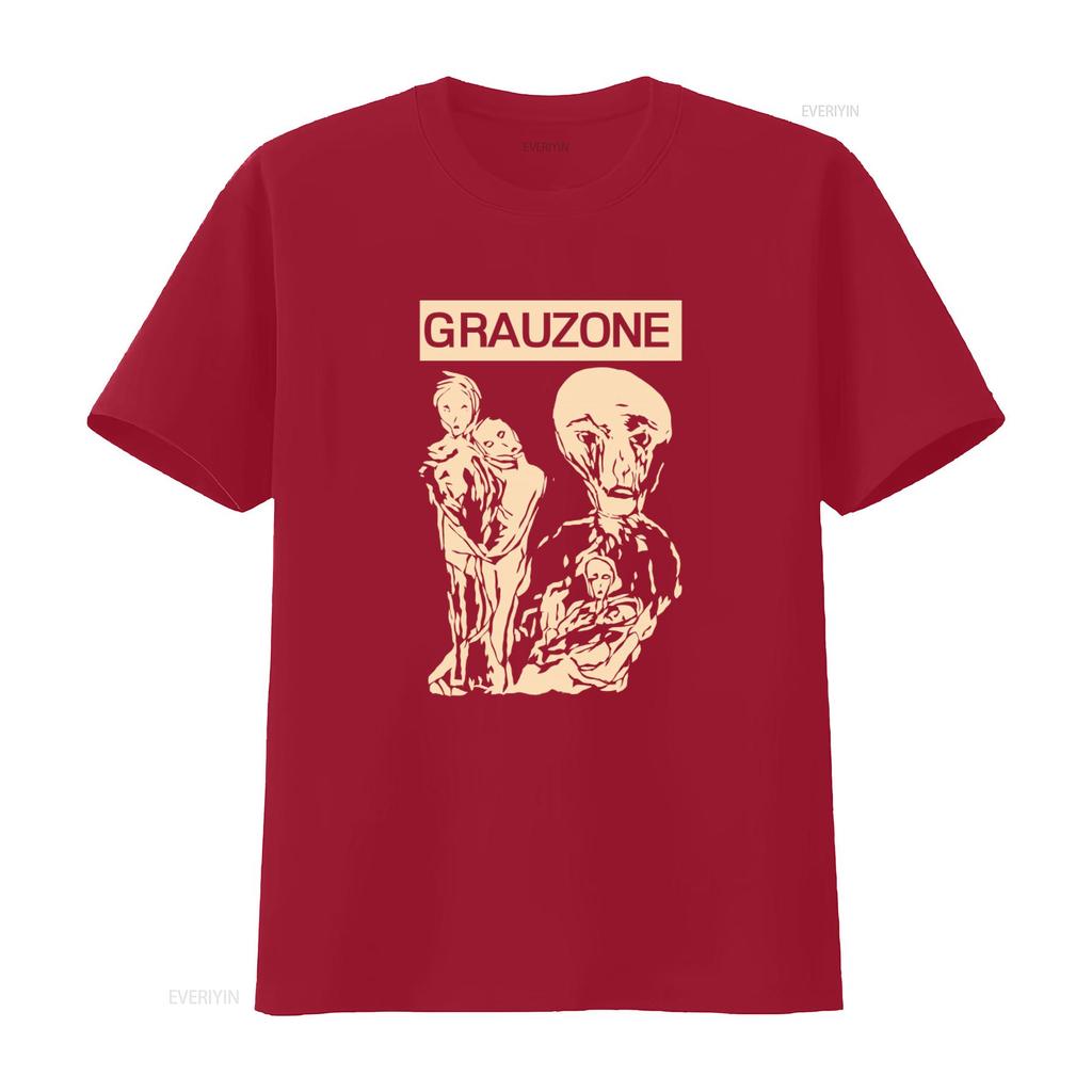 Grauzone Band Vintage Art Print Cotton T Shirt Retro Style Black Sizes S 4XL vintage Washed Top For Everyday Wear streetwear