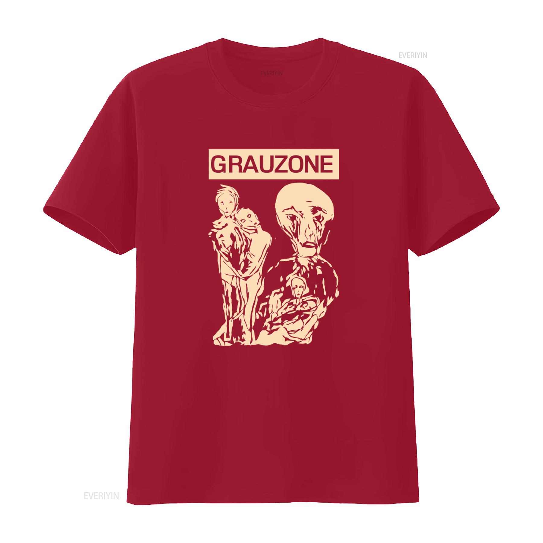 

Grauzone Band Vintage Art Print Cotton T Shirt Retro Style Black Sizes S 4XL vintage Washed Top For Everyday Wear streetwear S