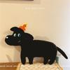 Quirky Black Dog Pillow, Cute Frog Plush, Yellow Duck Cushion for Sofa, Women’s Niche Doll Toy.