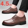 High Quality Genuine Cow Leather Men Dress Shoes Hidden Heel Elevator Shoes 4.5CM Height Increased Shoes For Men Wedding