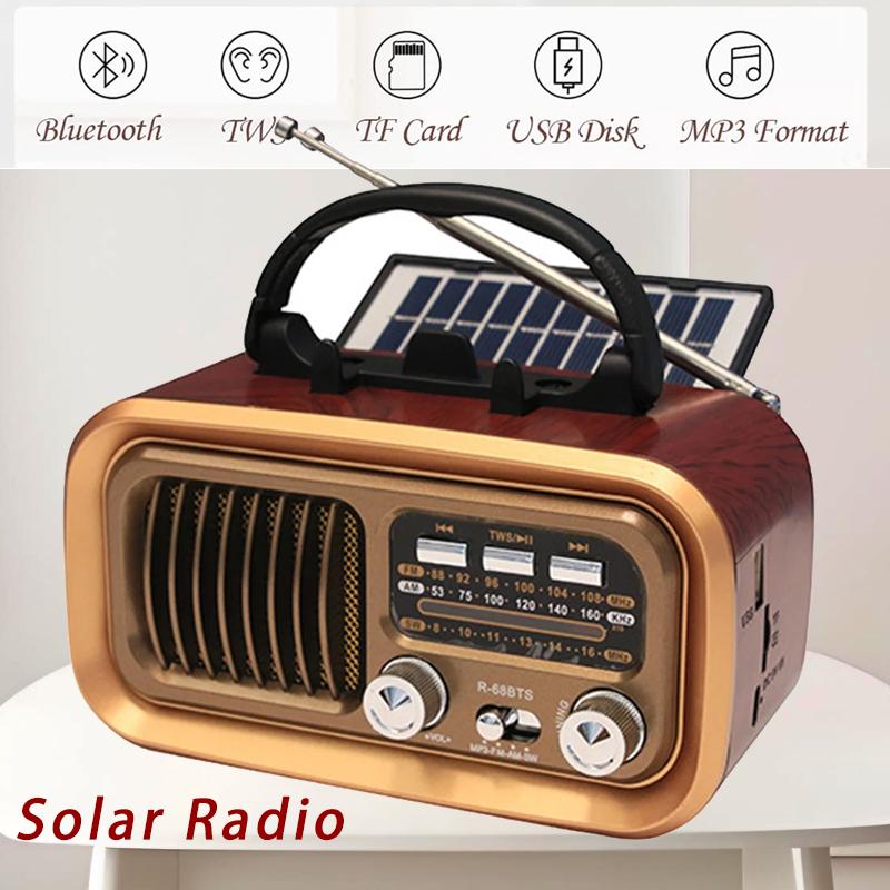 Retro FM AM Radio Large LCD Display DSP Radios Receiver Wireless Bluetooth Speaker TF Card Music Player for Elder 9K/10K