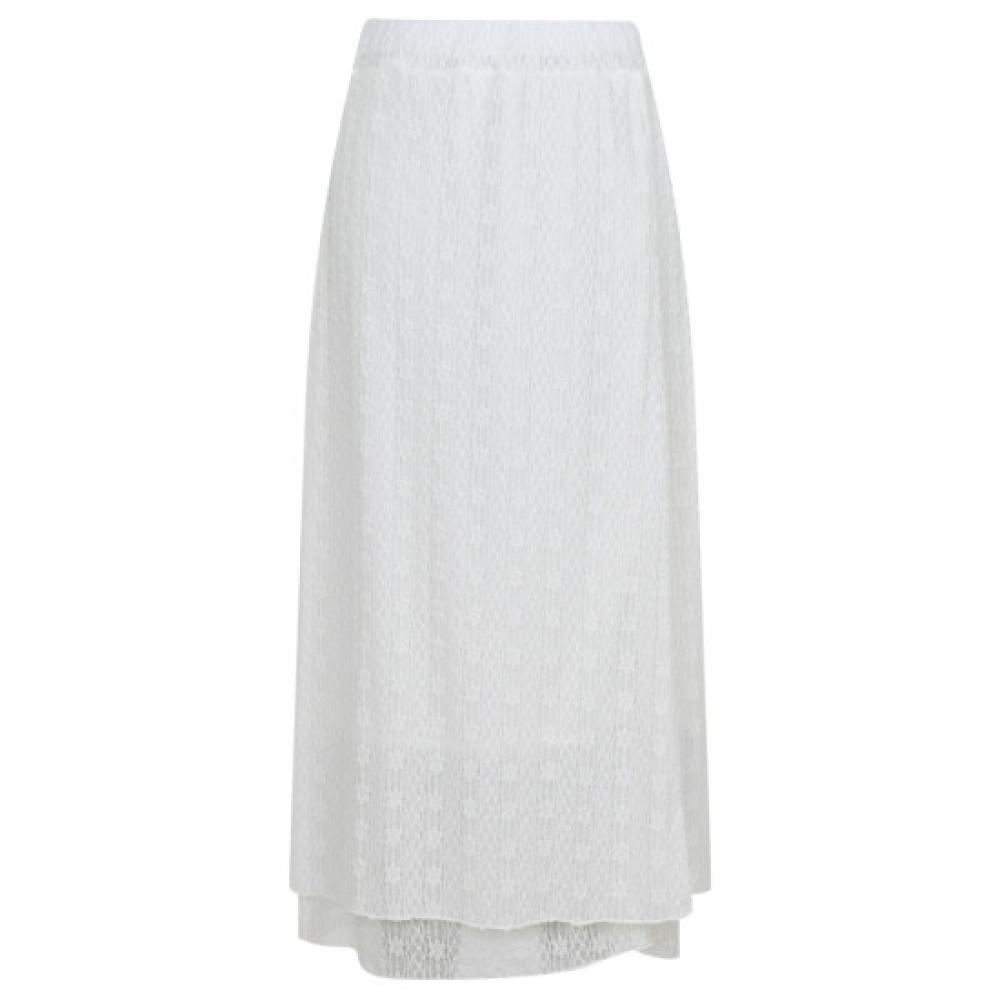 Shop Women Banded Flare Long Skirt Ivory Stj Wsk 21343