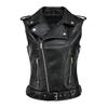 Autumn Streetwear Women Soft Vest Plus Size Sheepskin Lapel Coat Moto Biker Waistcoat Jacket