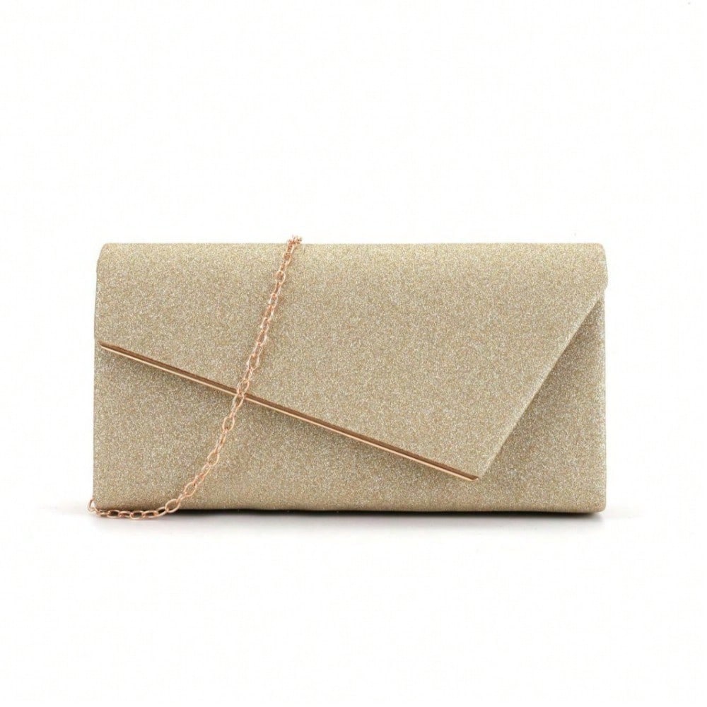 Sac à Main Carré Élégant et Simple pour Dîner golden multicolore