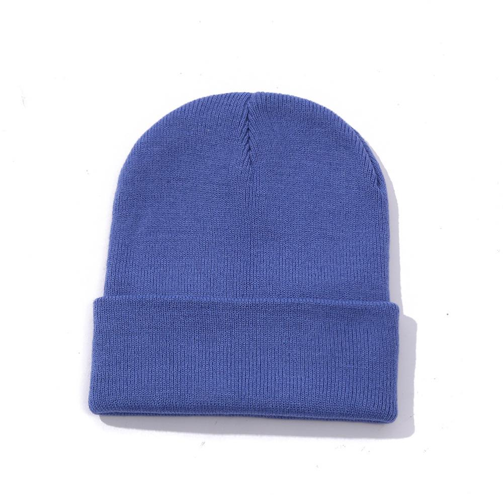 Doudou hat autumn and winter thermal hat solid color light plate double layer knitted cold hat wool fluorescent hat street